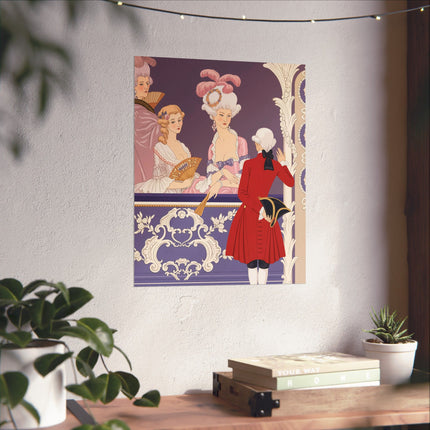 🎭🌹 Leur Loge Matte Vertical Poster – George Barbier Art Deco Opera House Romance