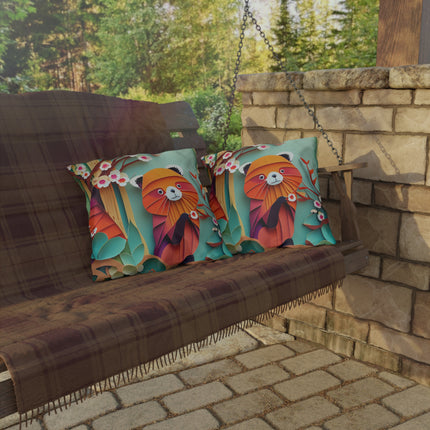 A Playful Red Panda Outdoor Pillows