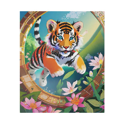 Majestic Tiger Cub Matte Canvas, Stretched, 0.75"