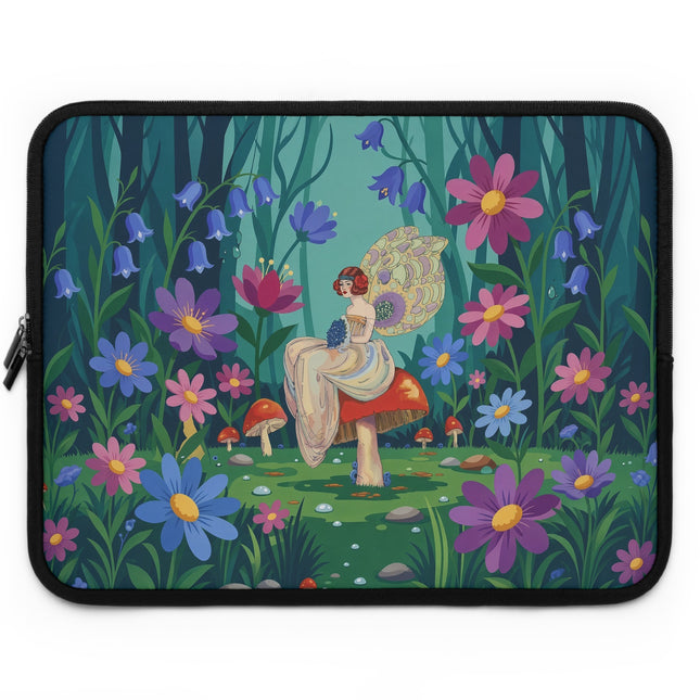 🧚🍄 The Lady Of The Mushroom Forest Laptop Sleeve – Art Deco Fairy Garden Fantasy