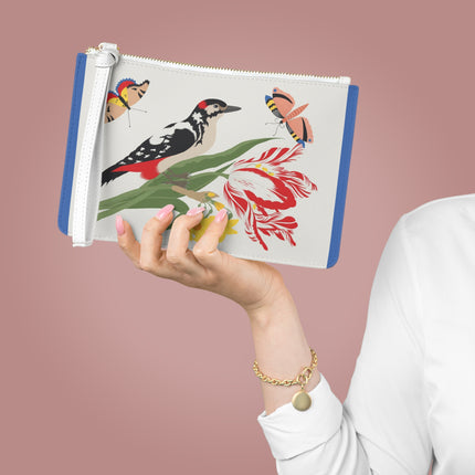 Woodpecker & Tulip Clutch Bag – Vibrant Energy & Cheerful Charm