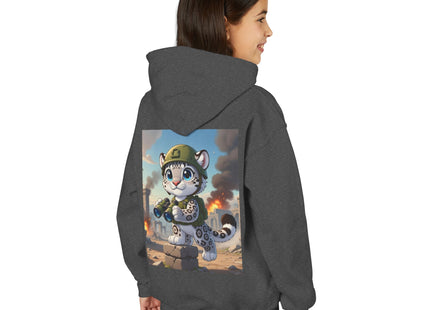 Snow Leopard Lookout Youth Heavy Blend Hooded Sweatshirt