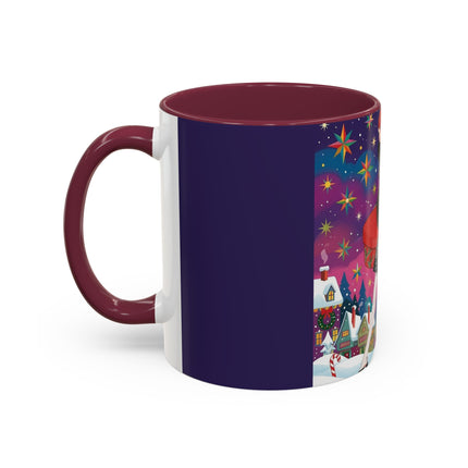 🎁✨ The Lady Of The Christmas Hatbox Colorful Mug – Art Deco Holiday Fantasy