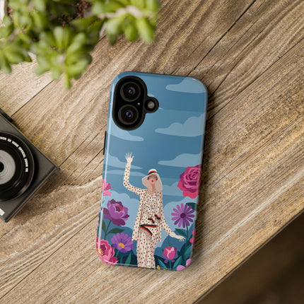 🌺👒 The Grand Flower Promenade Phone Case – Art Deco Fashion Illustration