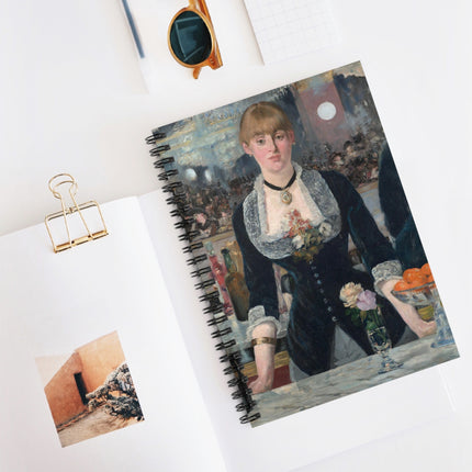 A Bar at the Folies-Bergère by Edouard Manet Spiral Notebook - Ruled Line