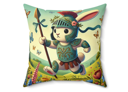 Rabbit Gladiator Spun Polyester Square Pillow