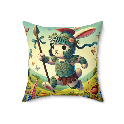 Rabbit Gladiator Spun Polyester Square Pillow