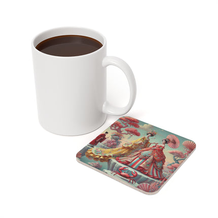 Cherry Blossom Courtesans & Crimson Crab Coaster – Imperial Elegance & Playful Charm