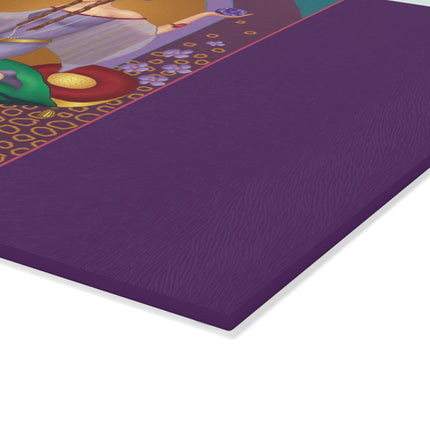 February & Amethyst Zodiac Glass Cutting Board