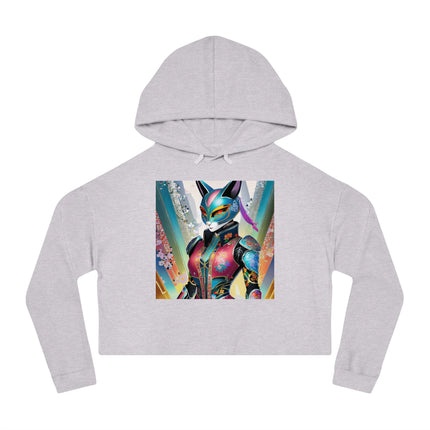 Cyberpunk Chic Cropped Hooded Sweatshirt