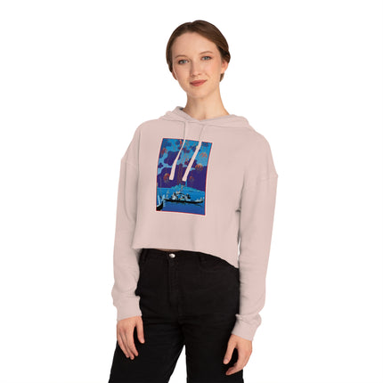 Fireworks in Venice by George Barbier Women’s Cropped Hooded Sweatshirt