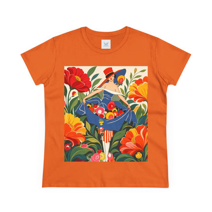 🌺🎩 The Grand Flower Market Cotton Tee – Art Deco Floral Fashion