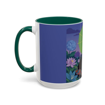 The Lady Of The Moonlit Needlework Colorful Mugs – Art Deco Crafting Elegance