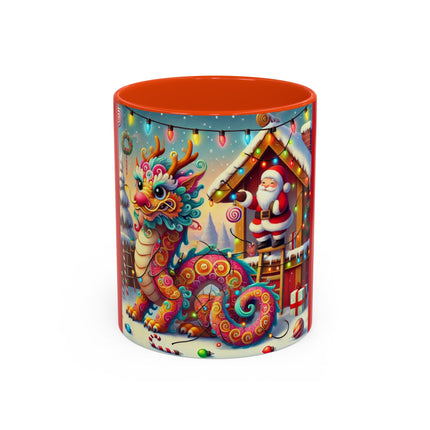 Playful Dragon's Christmas Colorful Mugs (11oz, 15oz)