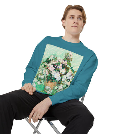 Roses by Vincent Van Gogh Unisex Garment-Dyed Sweatshirt