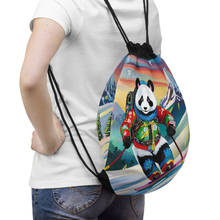 Cyberpunk Panda Drawstring Bag