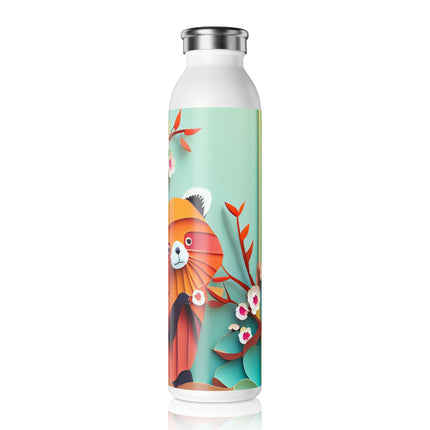 A Playful Red Panda Slim Water Bottle