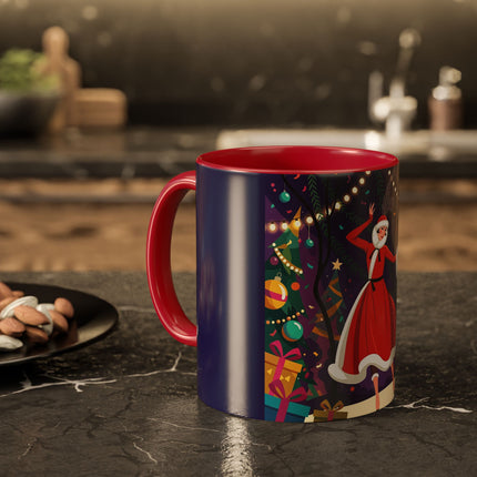 🎄❄️ The Christmas Snowball Dance Colorful Mug – Whimsical Holiday Fashion Fantasy