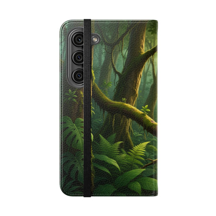 🪶🌲 The African Grey Sentinel Flip Case – Quiet Strength & Woodland Adventure