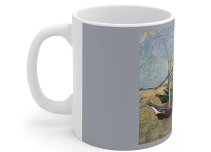 Fishing Boats on the Beach at Saintes-Maries by Vincent Van Gogh Ceramic Mug 11oz