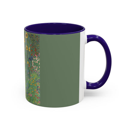 Farm Garden with Sunflowers by Gustav Klimt Colorful Mugs (11oz, 15oz)