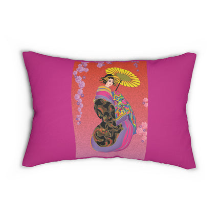 Enchanting Geisha Spun Polyester Lumbar Pillow