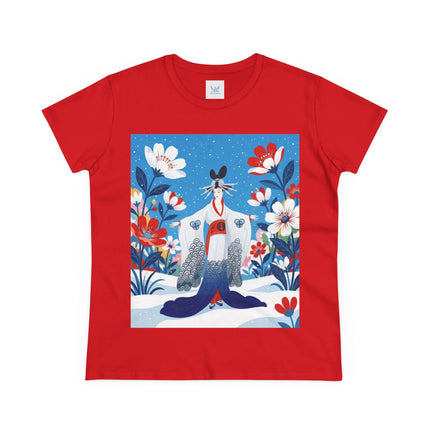 🌸❄️ The Winter Blossom Kimono Cotton Tee – Japanese-Inspired Floral Elegance