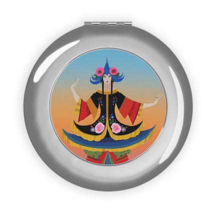 Kabuki Dancer at Twilight Compact Mirror – Elegant Performance & Vibrant Fantasy