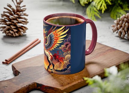 Flame-Winged Horse at Sunset Colorful Mugs (11oz, 15oz)