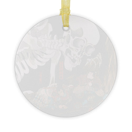Mitsukuni Defying the Skeleton Spectre by Utagawa Kuniyoshi Glass Ornament