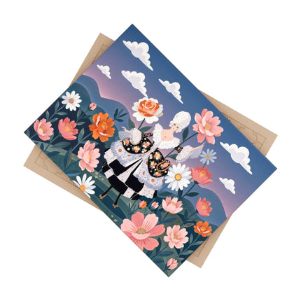 🌸🎀 The Grand Floral Promenade Ceramic Tile – Art Deco Fashion Fantasy