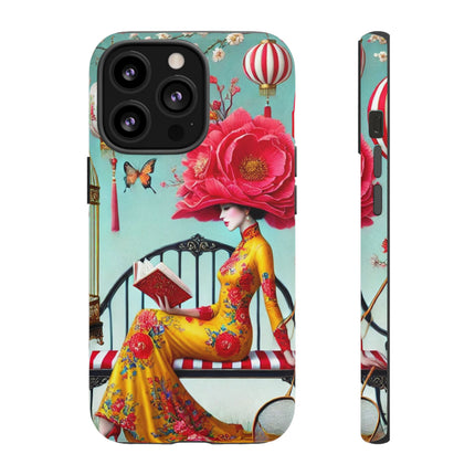 Reading In A Painted Garden Phone Cases