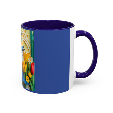 Blue Jays in a Spring Garden Colorful Mugs (11oz, 15oz)