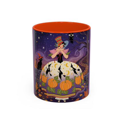 🎃🌙 The Pumpkin Moon Dress Colorful Mug – Whimsical Halloween Fashion