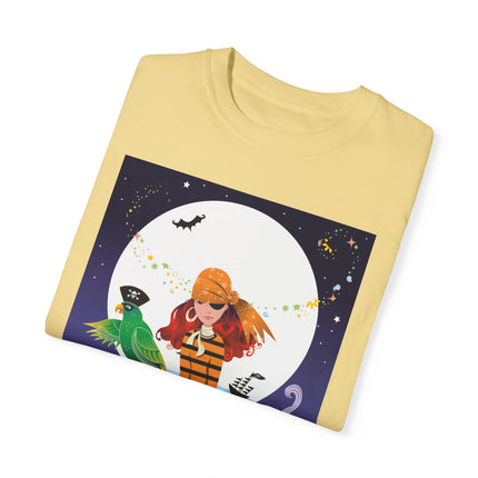Moonlit Pirate Halloween Unisex Garment-Dyed T-shirt