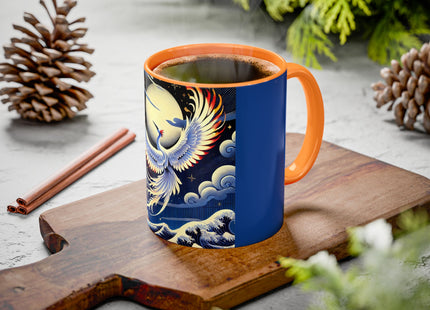 Majestic White Crane Colorful Mugs (11oz, 15oz)