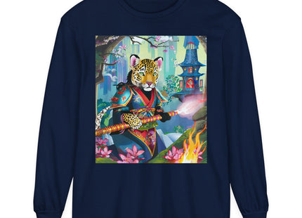 Cyberpunk Leopard Garment-dyed Long Sleeve T-Shirt