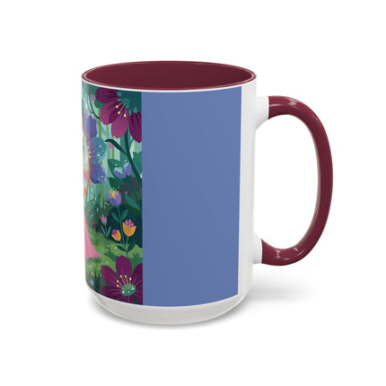 The Lady Of The Enchanted Mirror Colorful Mugs – Art Deco Botanical Elegance