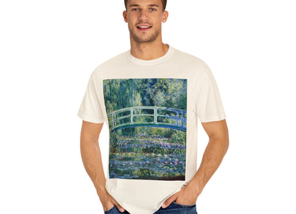 Water Lilies and Japanese Bridge by Claude Monet Unisex Garment-Dyed T-shirt