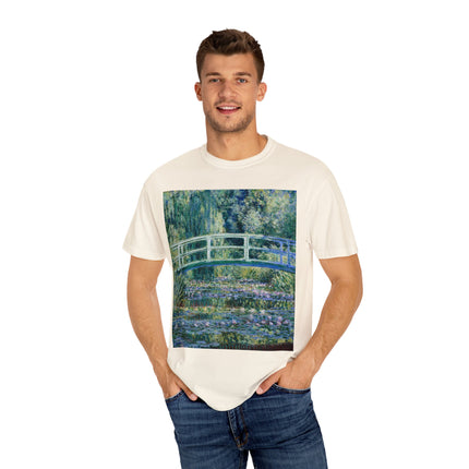 Water Lilies and Japanese Bridge by Claude Monet Unisex Garment-Dyed T-shirt