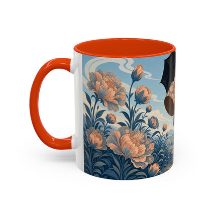 ☔🌸 The Grand Floral Journey Colorful Mug – Art Deco Travel Elegance