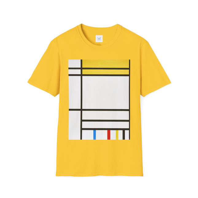 🟥🟦⬛ Place de la Concorde by Piet Mondrian Softstyle T-Shirt – Modernist Geometry & Timeless Design