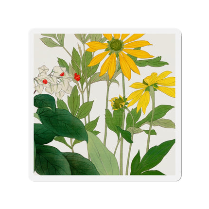 Clerodendrum & Rudbeckia Flower by Tanigami Kônan Die-Cut Magnets (5 Sizes)