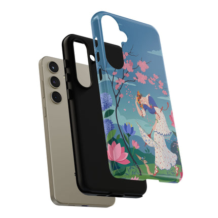 🌸☂️ The Lady Of The Falling Blossoms Phone Case – Art Deco Garden Whimsy