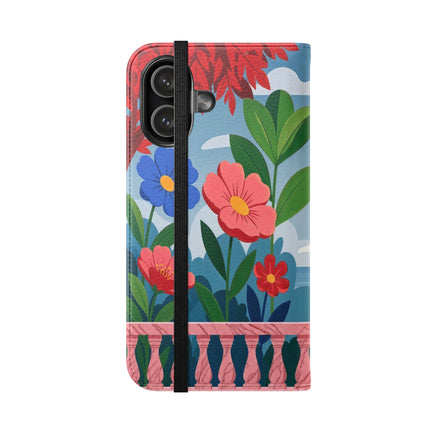 🌺🎭 The Grand Garden Courtship Flip Case – Art Deco Floral Romance