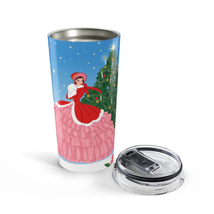 🎄🌸 The Lady Of The Christmas Rose Tumbler – Art Deco Holiday Romance