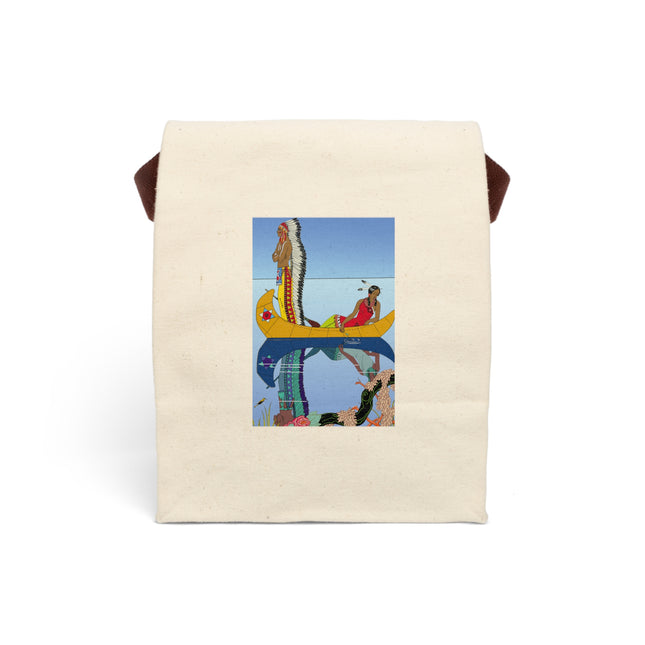 Le long du Missouri (Indian couple on the Missouri River) by George Barbier Canvas Lunch Bag With Strap