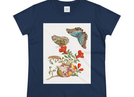 Blue Butterflies and Pomegranate Cotton Tee