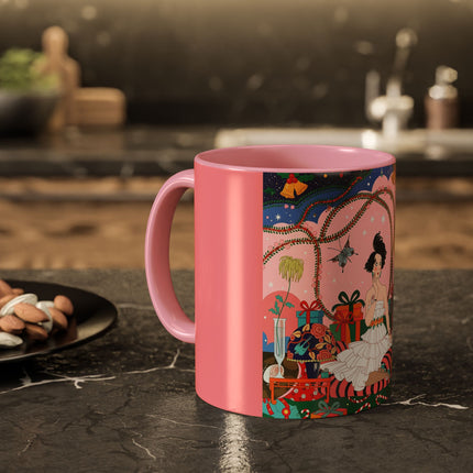🎀🎄 Christmas Morning In The Rose Parlor Colorful Mug – Art Deco Holiday Fantasy