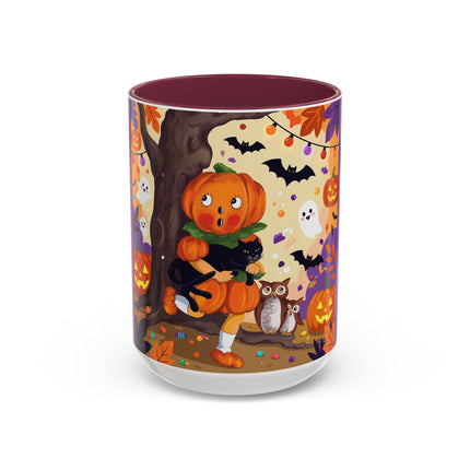 🎃🐈‍⬛ The Pumpkin Child’s Halloween Parade Colorful Mug – Whimsical Storybook Charm